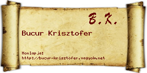 Bucur Krisztofer névjegykártya